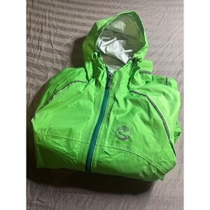 Showers Pass Mens Artex Weatherproof Cycling Jacket Lime Green Reflective XL